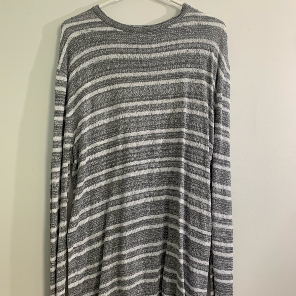 Barney Cools White Grey Striped Long Sleeve Shirt